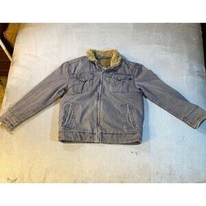 Arizona Jeans Company, Gray Fleece Lined Jacket, Medium, Distressed,